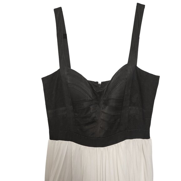 Aidan by Aidan Mattox Pleated Corset Evening Dress Size 6 Black White - Picture 3 of 7